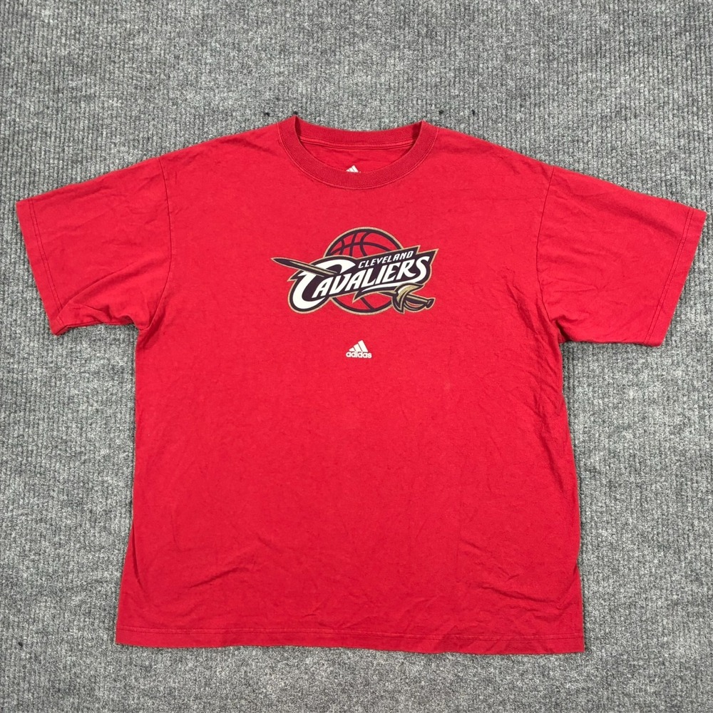 Adidas Cleveland Cavaliers T Shirt Mens Size XL Red NBA Basketball Logo Tee